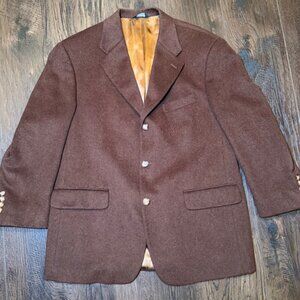 🐪 Vintage Tassels 100% Camel Hair Blazer Sport Coat Brown 42S USA Made